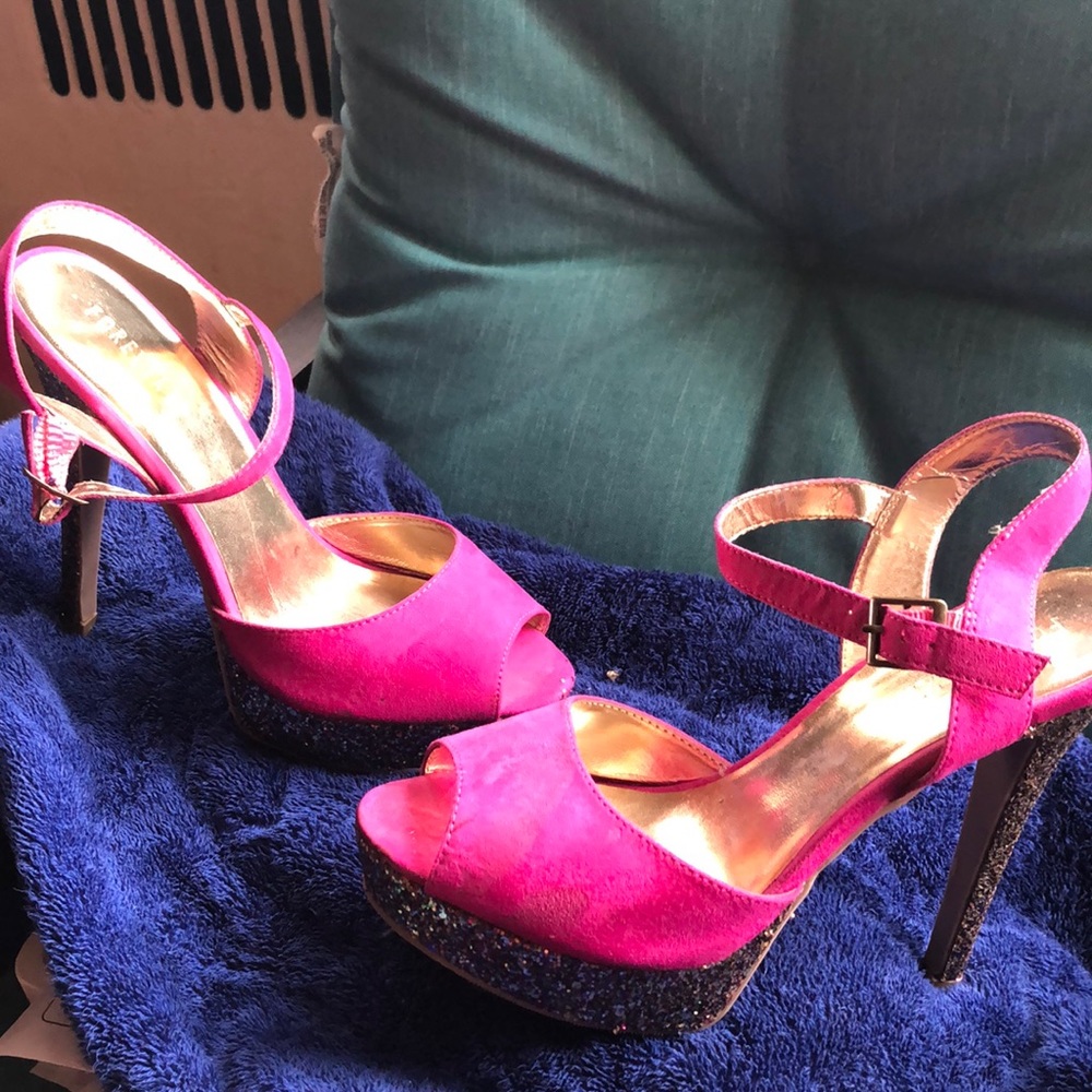 Hot pink shoes